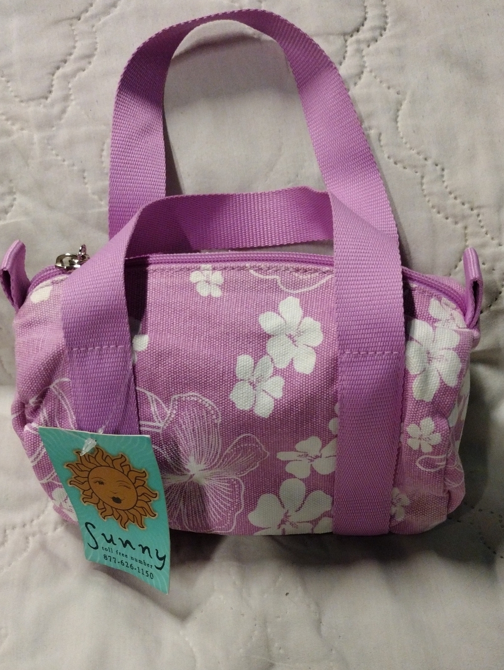 Sunny Girl Lilac Floral Canvas Tote Bag